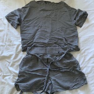 Mango matching gingham top and shorts set